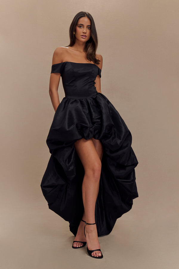 Amelia Bubble Maxi Dress - Black